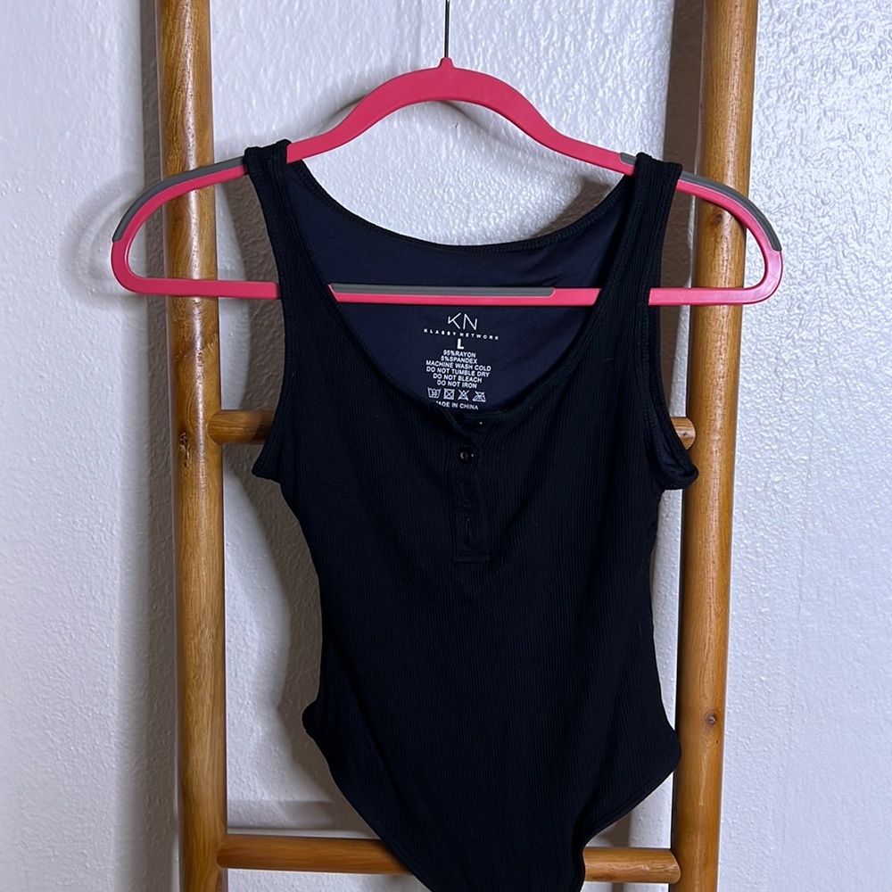 Black button up bodysuit